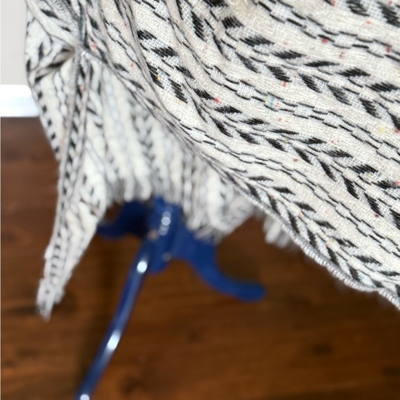 Striped Black and White Knit Poncho - Picture 4 of 5